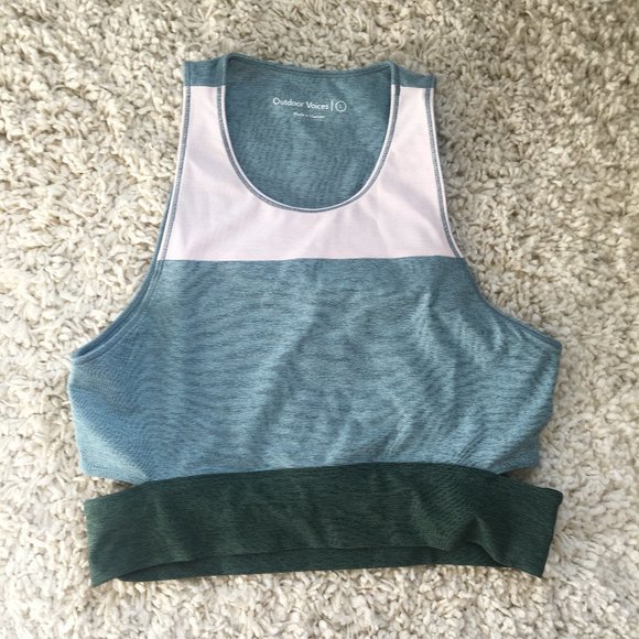 Outdoor Voices Tri Tone Slashback Crop Top - Picture 3 of 5